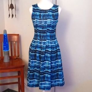 Calvin Klein blue Tie Dye Dress With Pockets. NWOT